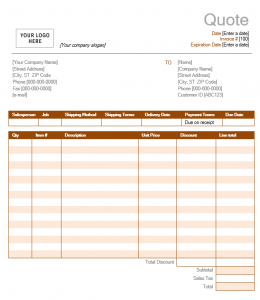 sales quote sample, free download, free sales quote, business forms, downloadable business forms